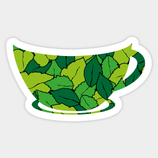 cup of organic herbal leaf tea for healthy life logo Sticker